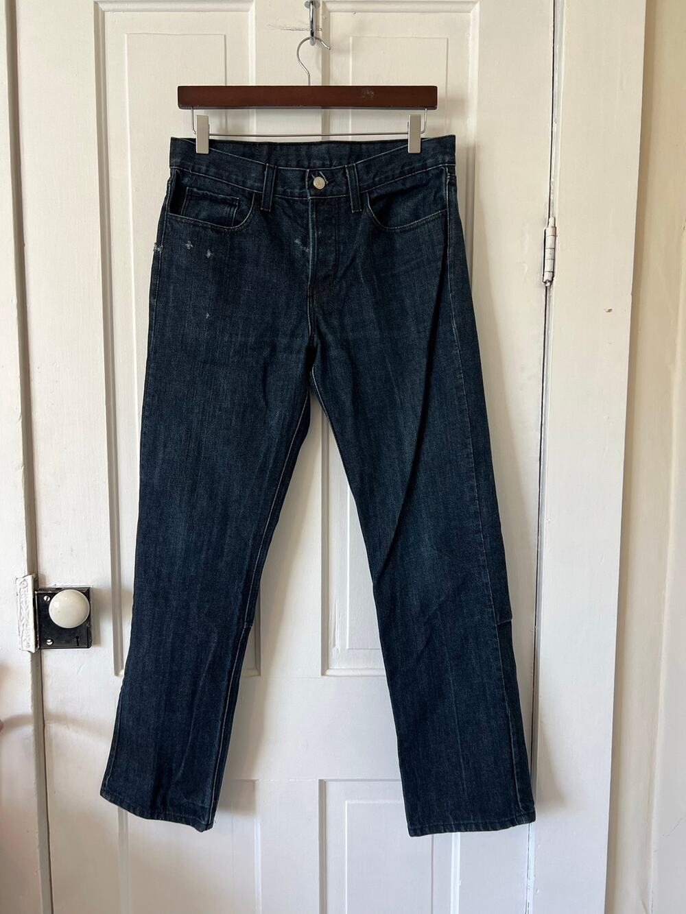 Ksubi dee Dee dark raw rinse denim blue jeans 32x30 pants button fly straight